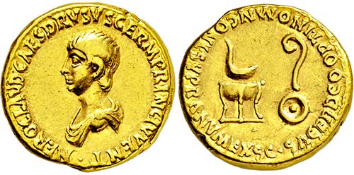 NERO. 54-68, Als Caesar.Aureus. ... 