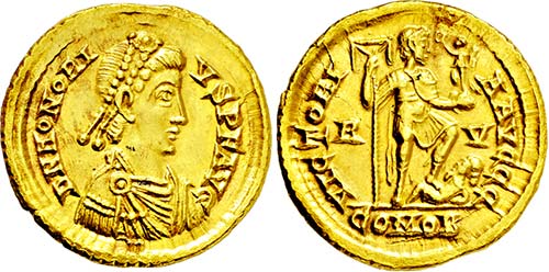 HONORIUS 393-423, Ravenna.Solidus. ... 