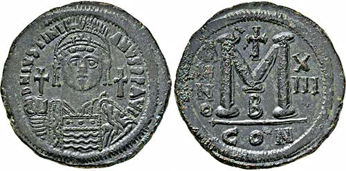JUSTINIANUS I. 527-565, Follis.. ... 