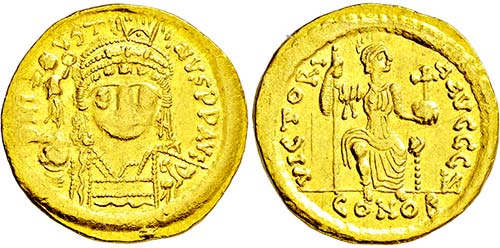 JUSTINUS II. 565-578, Solidus. ... 