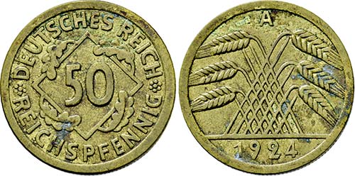 Berlin.50 Reichspfennig 1924 A ... 