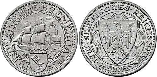 Berlin.3 Reichsmark 1927 A (100 ... 
