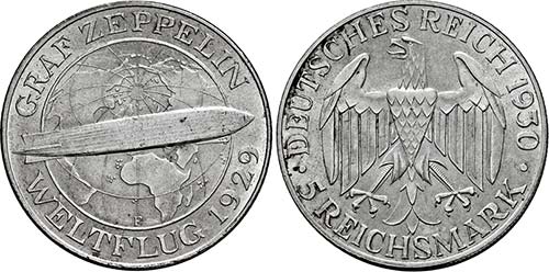 Stuttgart.5 Reichsmark 1930 F ... 