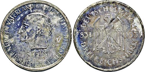 Berlin.3 Reichsmark 1931 A (100. ... 