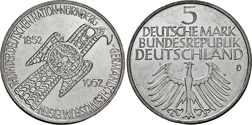 München.5 Deutsche Mark 1952 D ... 