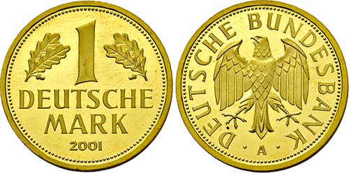 Berlin.1 Deutsche Mark in Gold ... 