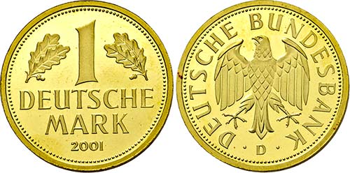 München.1 Deutsche Mark in Gold ... 