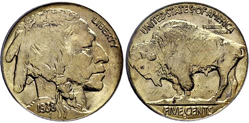 Dallas.5 Cents 1938 D (Stempel von ... 