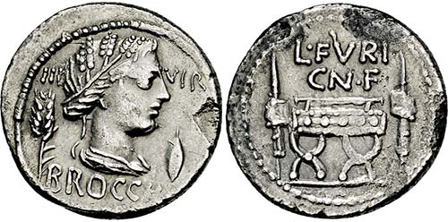 Denar. 63 v. Chr. Cereskopf mit ... 
