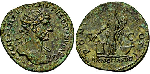 HADRIANUS. 117-138, Dupondius. ... 