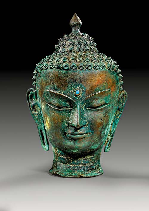 Kopf eines Buddhas. Bronze. Die ... 
