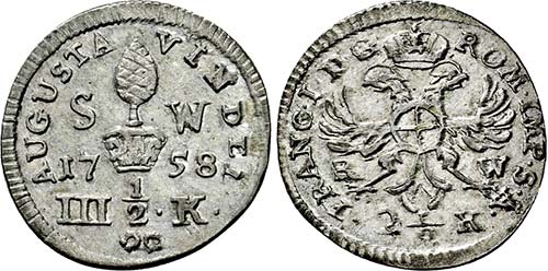 3 1/2 Kreuzer 1758 Stadtwährung ... 