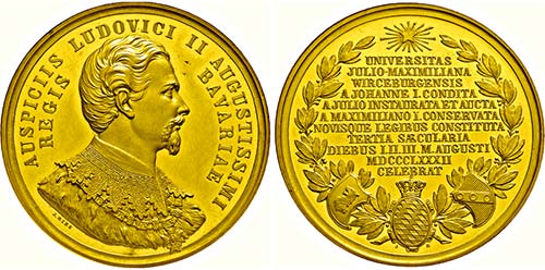 Ludwig II. 1864-1886, Goldmedaille ... 