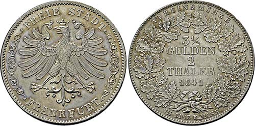 2 Taler 1841 zu 3 1/2 Gulden ... 