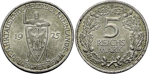 Berlin.5 Reichsmark 1925 A ... 