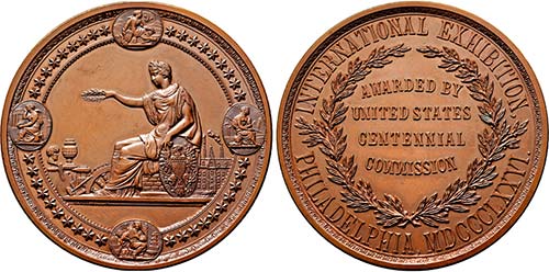 Bronzemedaillon 1876 (Stempel von ... 