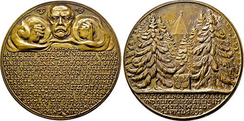 Großes Bronzegußmedaillo 1919 . ... 