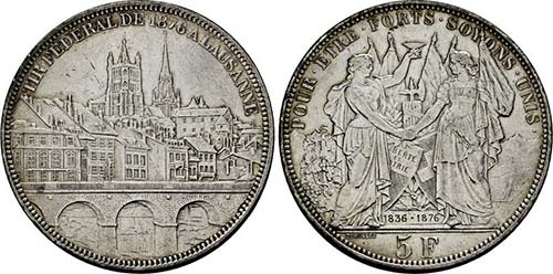 SCHWEIZ   - Bern.5 Franken 1876 ... 