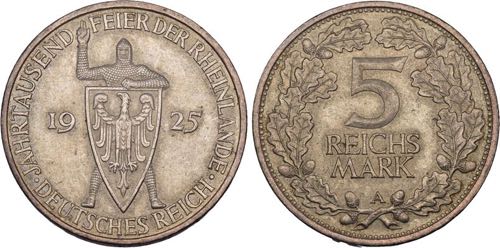 Berlin.5 Reichsmark 1925 A ... 