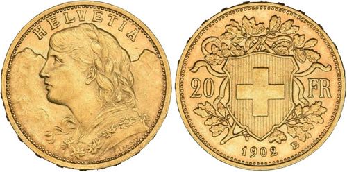 Bern.20 Franken 1902 B (900 ... 