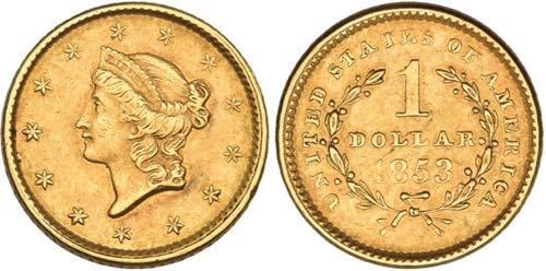 Philadelphia.1 Dollar 1853 no mm ... 