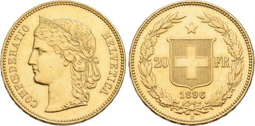 SCHWEIZ   Bern.20 Franken 1896 B ... 