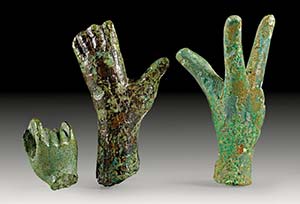 Lot von 3 menschlichen Händen. Antike ... 