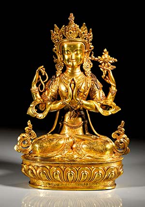 Sitzende Statue der Boddhisattva Chenresi. ... 