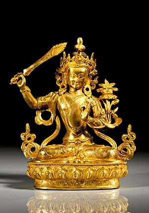 Sitzende Statue des Boddhisattva Manjushri. ... 