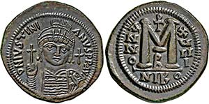 JUSTINIANUS I. 527-565, Nicomedia.Follis.. ... 
