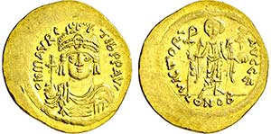MAURICIUS TIBERIUS. 582-602, Solidus. ... 