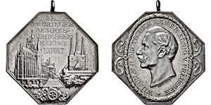 ERFURT, STADT   Oktogonale Medaille 1911 ... 