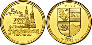 FREUDENBERG, STADT   Goldmedaille 1987 ... 