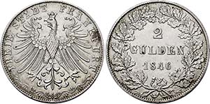 FRANKFURT, FREIE REICHSSTADT   2 Gulden 1846 ... 