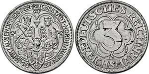 Berlin.3 Reichsmark 1927 A (Jahrtausendfeier ... 