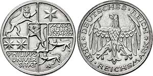 Berlin.3 Reichsmark 1927 A (400 Jahre ... 