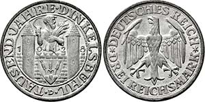München.3 Reichsmark 1928 D (1000 Jahre ... 