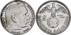 München.2 Reichsmark 1938 D. Mit Kopf des ... 