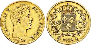 Charles X. 1824-1830, Paris.40 Francs 1828 A ... 