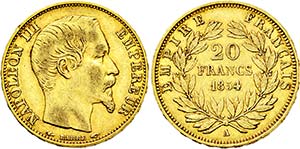 Napoléon III. 1852-1870, Paris.20 Francs ... 