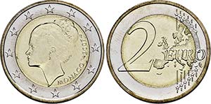 Albert II., Paris.2 Euro 2007 (Stempel von ... 