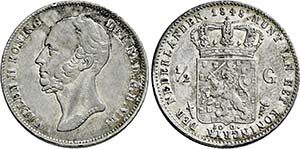 Willem II. 1840-1849, Utrecht.1/2 Gulden ... 