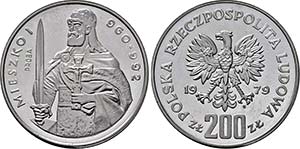 Volksrepublik. 1945-1989, 200 Zlotych 1979 P ... 