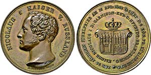 Nikolaj I. 1825-1855, Bronzemedaille 1842 ... 