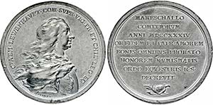 Fredrik I. 1720-1751, Große Zinnmedaille ... 