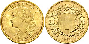 Bern.20 Franken 1930 B (900 fein).



 ... 