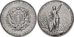 SCHWEIZ-GLARUS, KANTON   Medaille 1892 ... 
