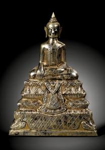 Sitzende Statue des Buddha Sakyamuni. Aus ... 