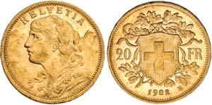 SCHWEIZ   Bern.20 Franken 1902 B (900 fein). ... 