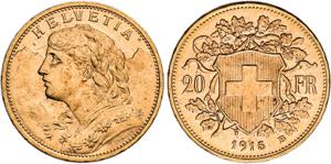 SCHWEIZ   Bern.20 Franken 1915 B (900 fein). ... 